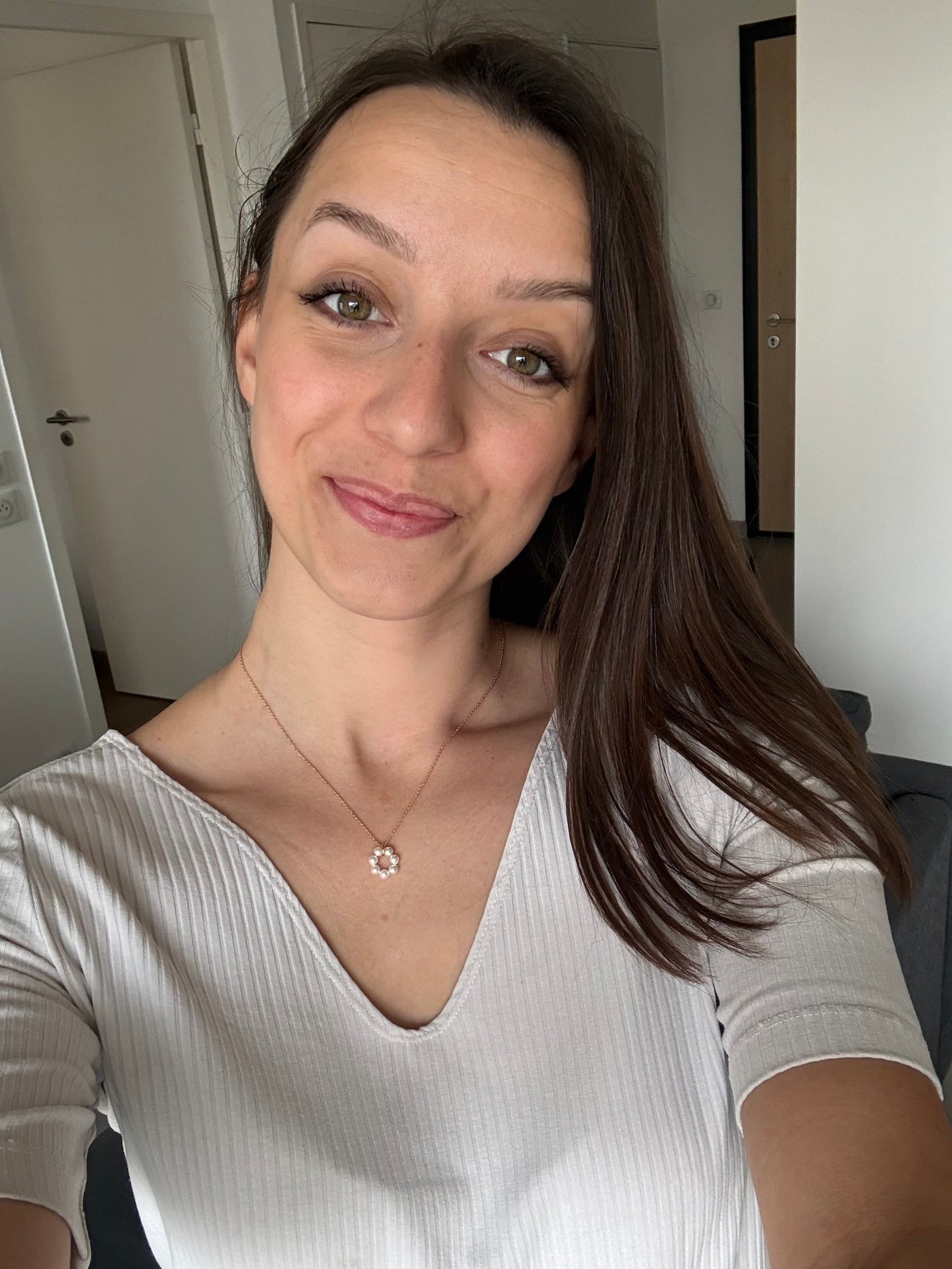 Collier Daphné – Perle d’eau douce sur chaîne en plaqué or Jelac