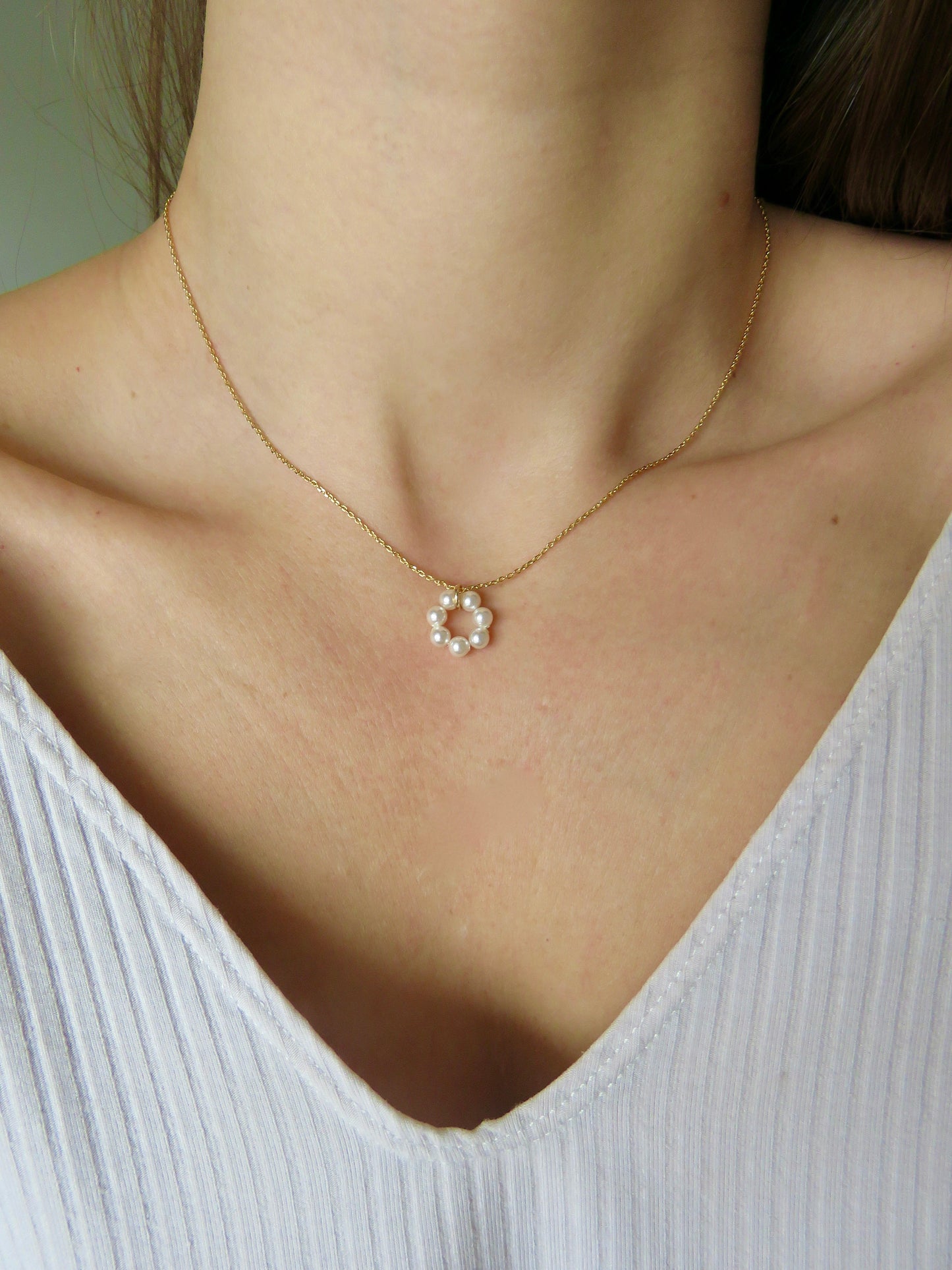 Collier Daphné – Perle d’eau douce sur chaîne en plaqué or Jelac